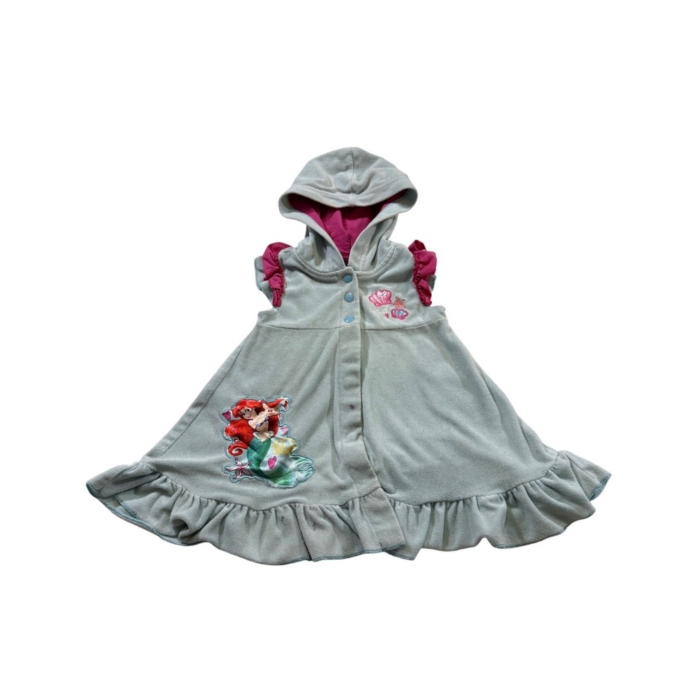 Disney Princess Ariel Swim Cover-Up 2T Terrycloth Little Mermaid Ruffle Beach